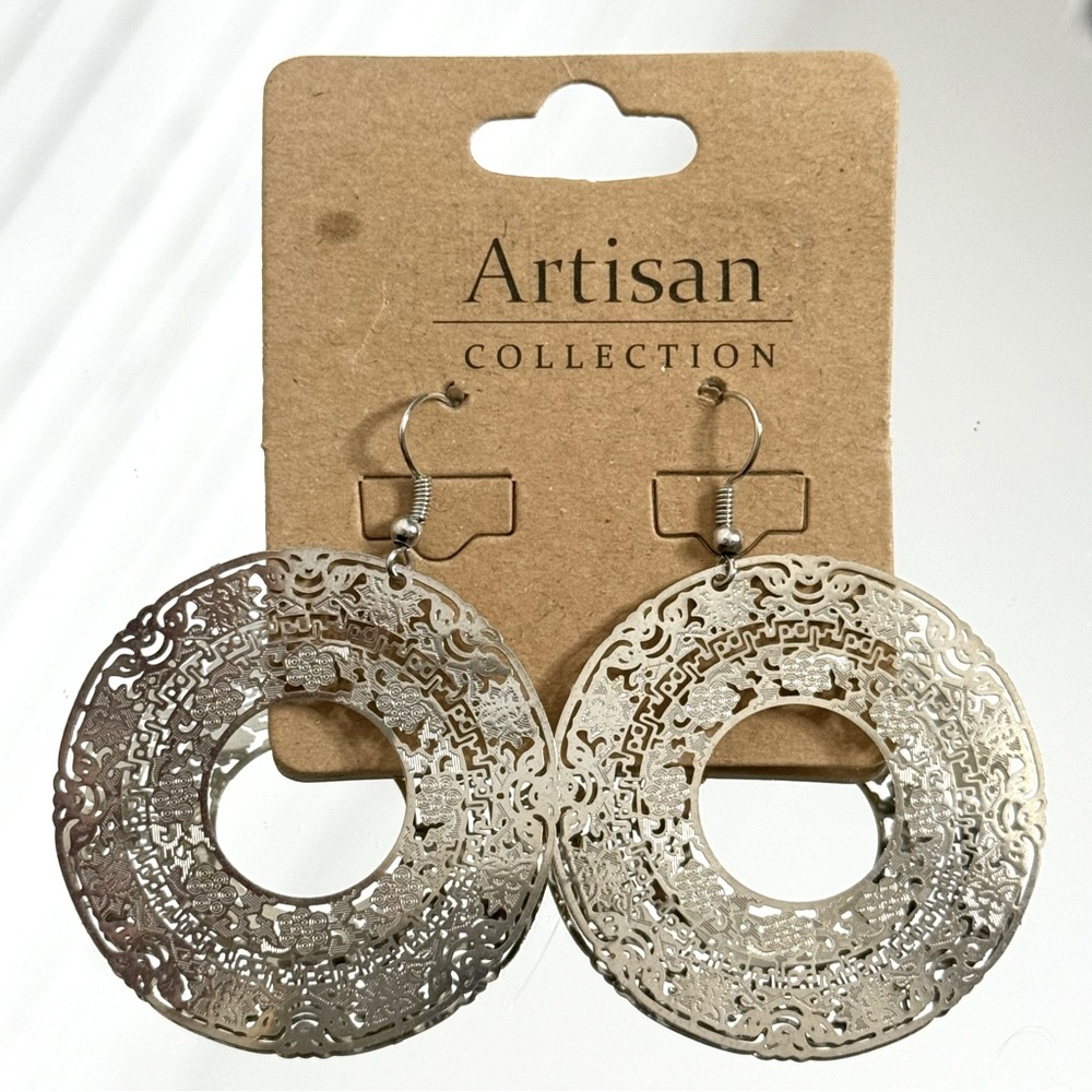 Artisan Collection Filigree Cutout Round Drop Earrings